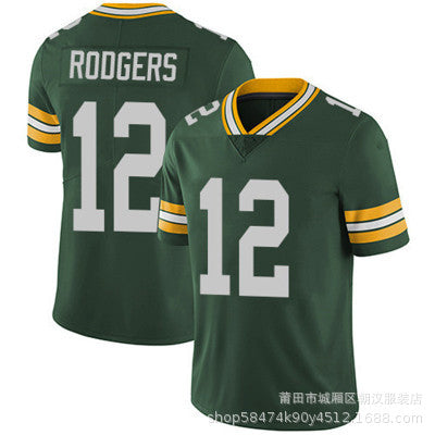 Maillot Green Bay Packers No 12 Rodgers Green