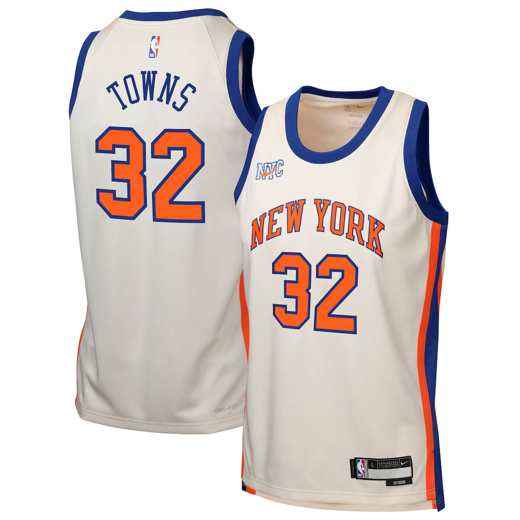 Maillot New York Knicks No 32 Karl-Anthony Town Edition Icon White 25/26