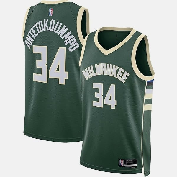 Maillot Milwaukee Bucks No 34 Giannis Antetokounmpo Green