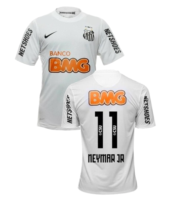 Maillot Retro Santos No 11 Neymar Dom. 2012/2013