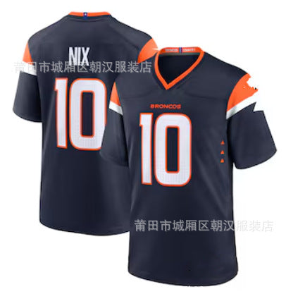Maillot Denver Broncos No 10 Nix Marine