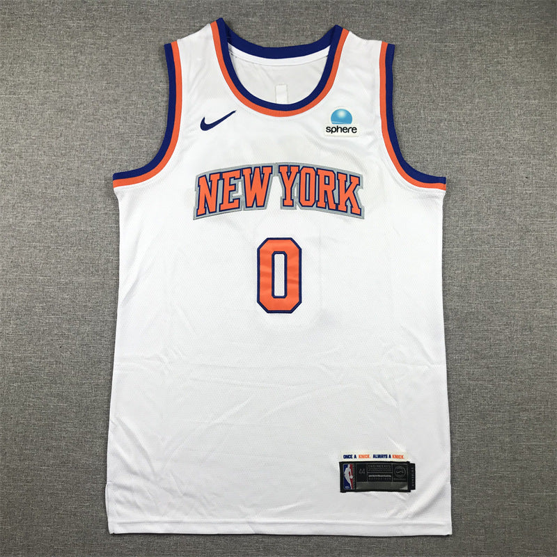 25 season Knicks city version No. 30 Randle No. 4 Rose No. 7 Anthony embroidered jersey