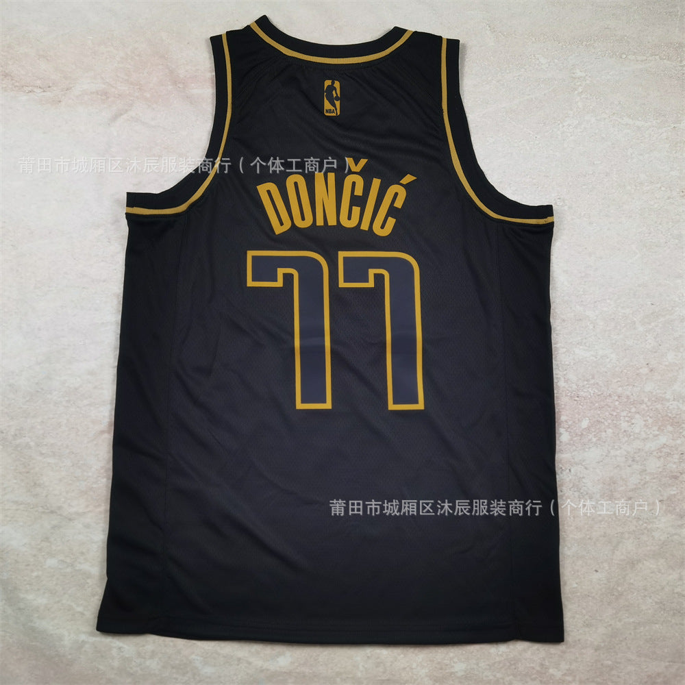 Maillot Los Angeles Lakers No 77 Doncic Golden Edition