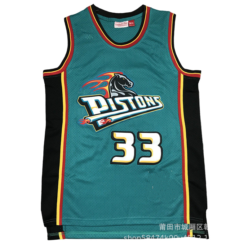 Maillot Detroit Pistons No 33 Grant Hill Blue 1999