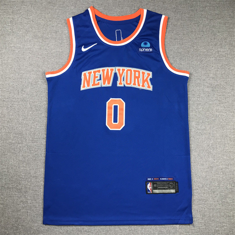 25 season Knicks city version No. 30 Randle No. 4 Rose No. 7 Anthony embroidered jersey