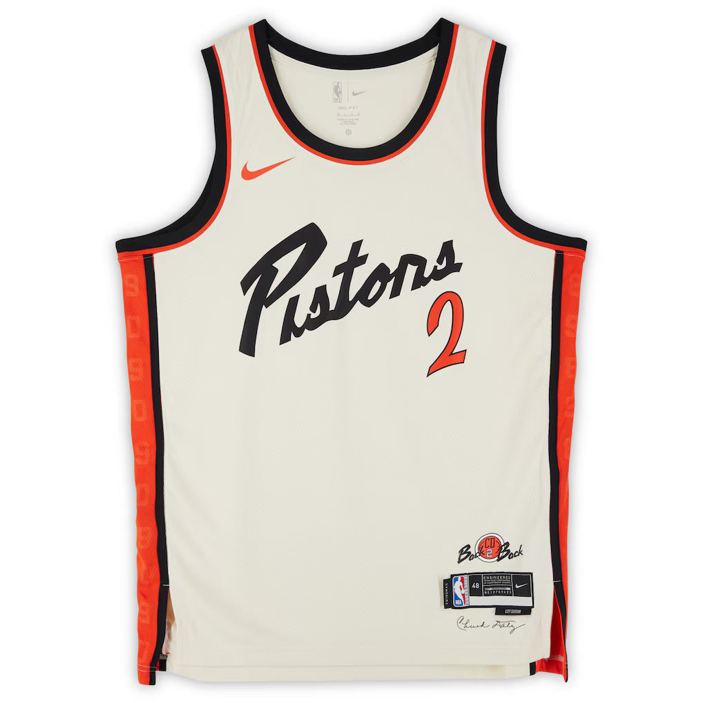 Maillot Detroit Pistons No 2 Cade Cunningham Vintage cream