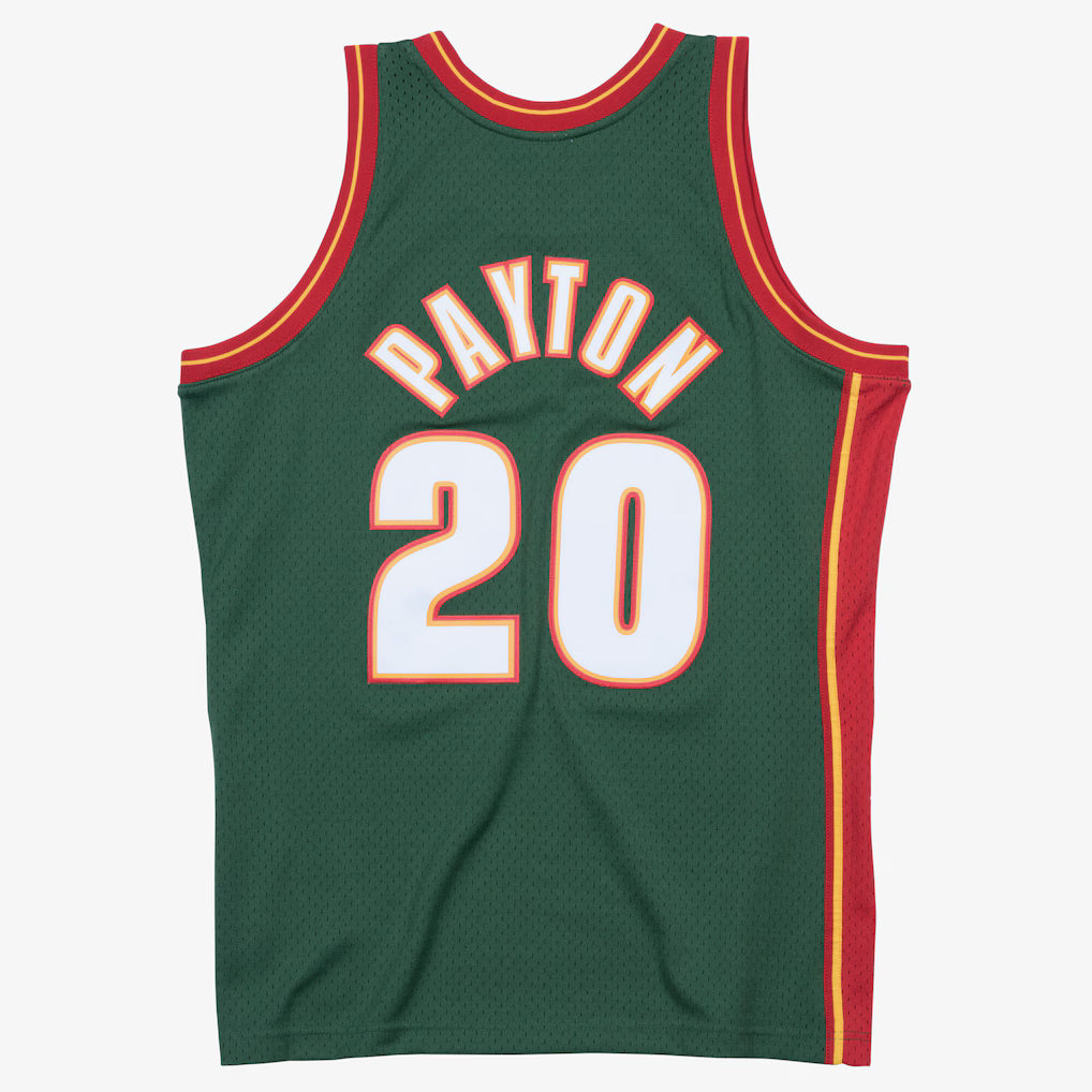 Maillot Seatle Sonics No 20 Gary Payton Vintage Green/red